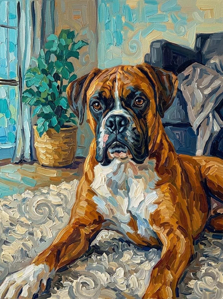 Boxer als Van Gogh-schilderij
