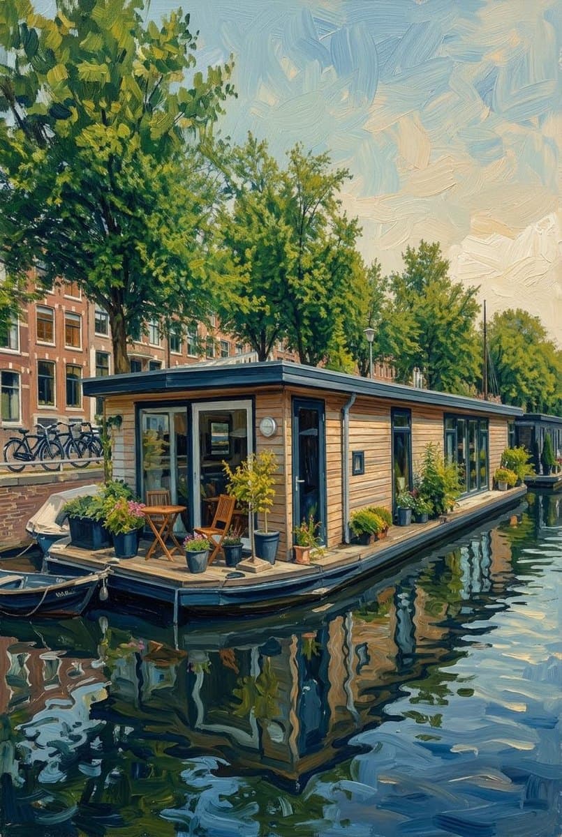 Woonboot als Van Gogh-schilderij
